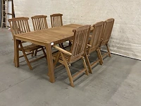 Teakhouten tuinset 220 cm - afbeelding 4 van  6