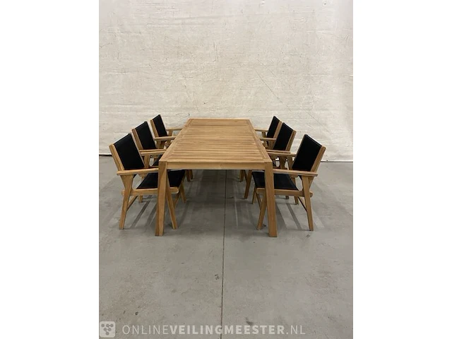 Teakhouten tuinset 220 cm - afbeelding 1 van  5