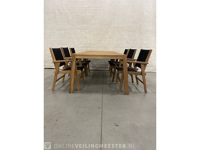 Teakhouten tuinset 220 cm - afbeelding 2 van  5