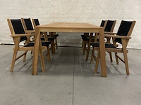 Teakhouten tuinset 220 cm - afbeelding 2 van  5