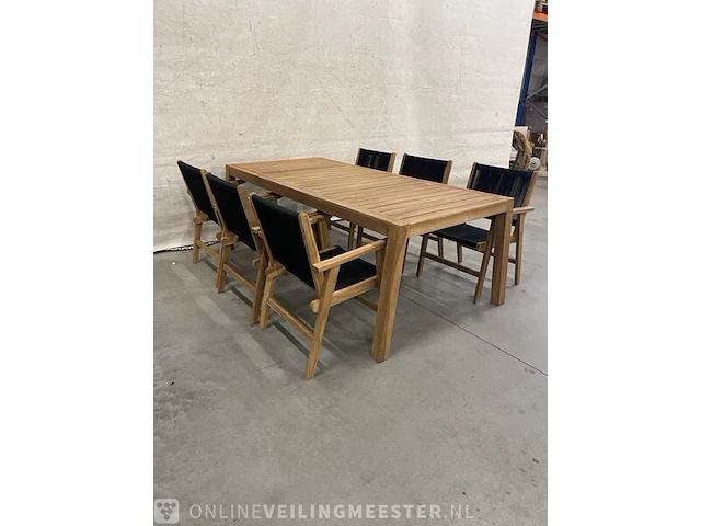 Teakhouten tuinset 220 cm - afbeelding 3 van  5