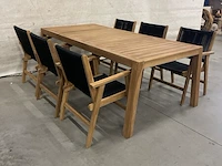 Teakhouten tuinset 220 cm - afbeelding 3 van  5