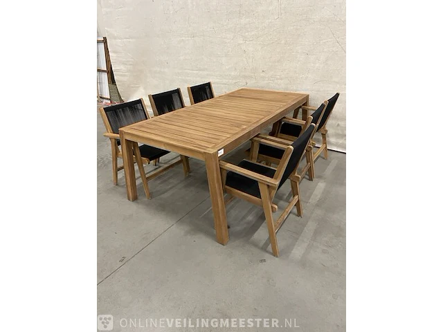 Teakhouten tuinset 220 cm - afbeelding 4 van  5