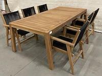 Teakhouten tuinset 220 cm - afbeelding 4 van  5
