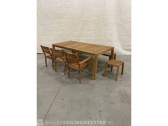 Teakhouten tuinset 220 cm - afbeelding 1 van  5