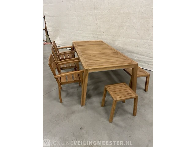 Teakhouten tuinset 220 cm - afbeelding 2 van  5
