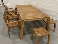 Teakhouten tuinset 220 cm - afbeelding 2 van  5