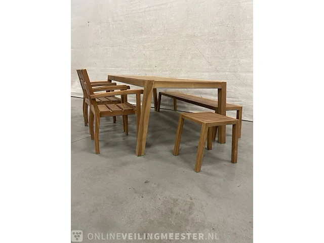 Teakhouten tuinset 220 cm - afbeelding 3 van  5