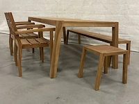Teakhouten tuinset 220 cm - afbeelding 3 van  5