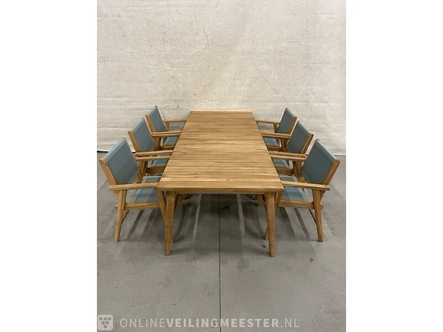 Teakhouten tuinset 240 cm - afbeelding 2 van  5