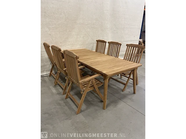 Teakhouten tuinset 240 cm - afbeelding 4 van  7