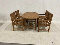 Teakhouten tuinset met 4 stoelen - afbeelding 1 van  5