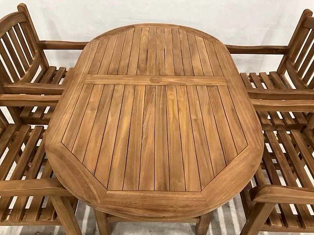 Teakhouten tuinset met 4 stoelen - afbeelding 4 van  5
