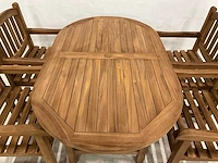Teakhouten tuinset met 4 stoelen - afbeelding 4 van  5