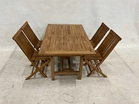 Teakhouten tuinset met 4 stoelen - afbeelding 2 van  5