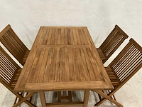 Teakhouten tuinset met 4 stoelen - afbeelding 3 van  5