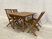 Teakhouten tuinset met 4 stoelen - afbeelding 4 van  5