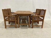 Teakhouten tuinset met 4 stoelen - afbeelding 1 van  5