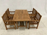 Teakhouten tuinset met 4 stoelen - afbeelding 2 van  5