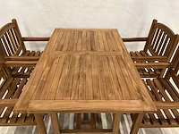 Teakhouten tuinset met 4 stoelen - afbeelding 3 van  5