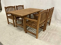 Teakhouten tuinset met 4 stoelen - afbeelding 4 van  5