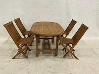 Teakhouten tuinset met 4 stoelen - afbeelding 1 van  5