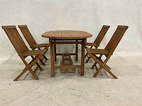 Teakhouten tuinset met 4 stoelen - afbeelding 2 van  5