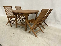 Teakhouten tuinset met 4 stoelen - afbeelding 4 van  5