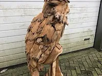 Teakhouten uil zeer uniek item - afbeelding 2 van  7
