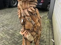 Teakhouten uil zeer uniek item - afbeelding 3 van  7