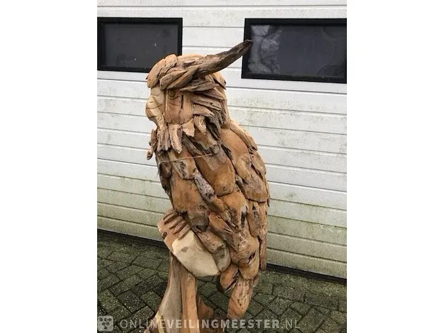 Teakhouten uil zeer uniek item - afbeelding 5 van  7