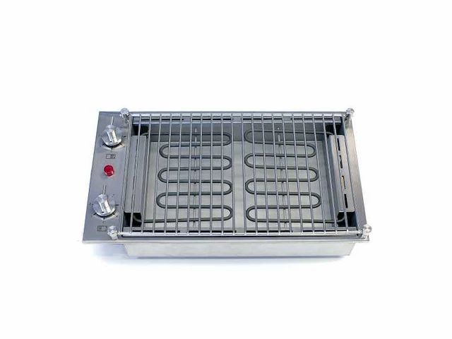Techimpex powergrill stainless steel double boat grill 230v - pcrbar353230 - afbeelding 1 van  5