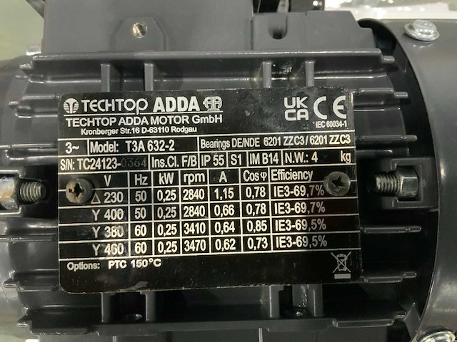 Techtop adda t3a 632-2 elektromotor - afbeelding 2 van  2