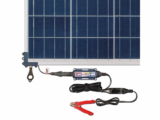 Tecmate optimate solar duo 40w travel kit tm522d4tk 6stappen 12v / 12.8v 3.33a gesloten solar accu besparende lader & druppellader - afbeelding 2 van  5