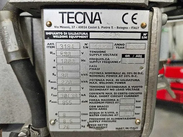 Tecna - ls 503 - puntlasmachine - 2017 - afbeelding 2 van  5