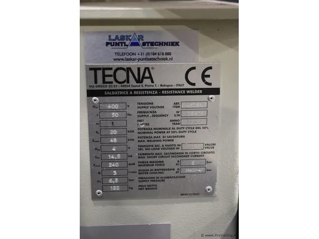 Tecna puntlastoestel type 4646 n - bwjr. 2008 - incl. toebehoren - 350x125x125cm - afbeelding 9 van  10