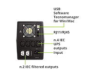 Tecnoware ups era plus 2600 va/1820 w 6*iec uninterruptible power supply - afbeelding 1 van  4