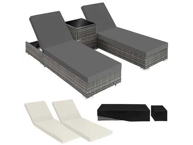 Tectake ligbedset - afbeelding 1 van  2