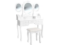 Tectake make-up tafel met hocker - afbeelding 1 van  2