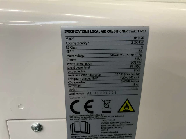 Tectro tp2120 airconditioning - afbeelding 2 van  5