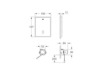 Tectron skate infrarood elektronische bedieningsplaat voor wc-drukspoelers - afbeelding 2 van  3