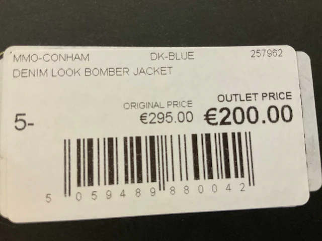 Ted baker - mmo-conham - denim look bomber jacket maat 5 - afbeelding 5 van  6