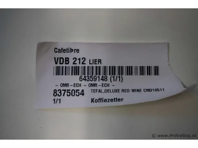 Tefal deluxe red wine cm310511 koffiezetter - afbeelding 3 van  3