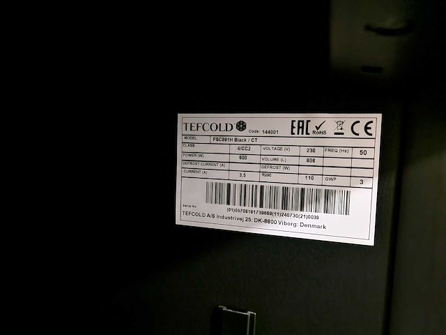 Tefcold - dubbeldeurs glasdeur koeling - fsc891h - afbeelding 2 van  3