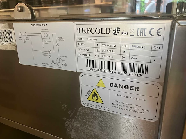 Tefcold - vk38-150-i - gekoelde opzetvitrine - afbeelding 4 van  4