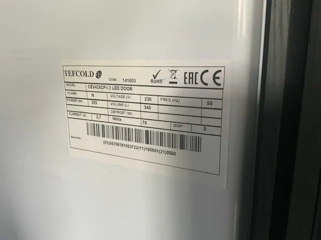 Tefcold ce425cp-1 glasdeur koelkast - afbeelding 4 van  4