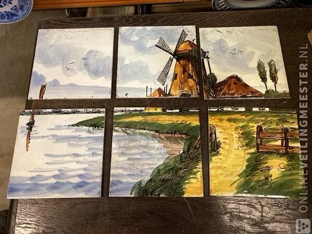 Tegeltjes diverse opdruk in 1 houten krat - afbeelding 3 van  19