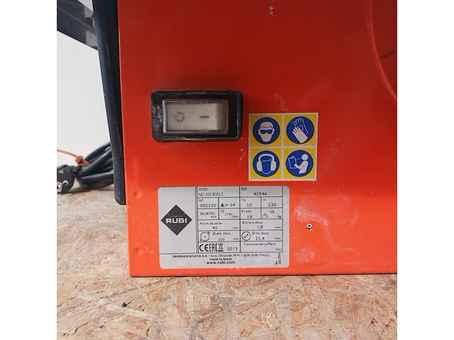 Tegelzaag - 400mm - 230v rubi, nd-200, bouwjaar 2018 - afbeelding 6 van  8