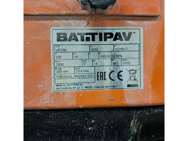 Tegelzaagmachine - 900mm - 230v, battipav, vip 290, 2020 - afbeelding 8 van  8