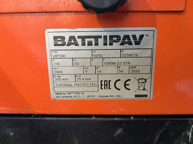Tegelzaagmachine - 900mm - 230v battipav, vip 290, bouwjaar 2018 - afbeelding 2 van  10